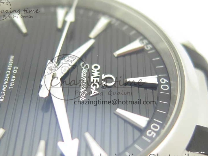 0308 Aqua Terra 150M Master Chronometers VSF 1:1 Best Edition Black Dial SS Hand on Black Rubber Strap A8900 Super Clone Unisex 8005